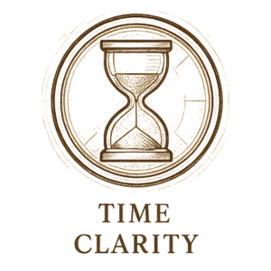 icons representing steps in the client system: hourglass