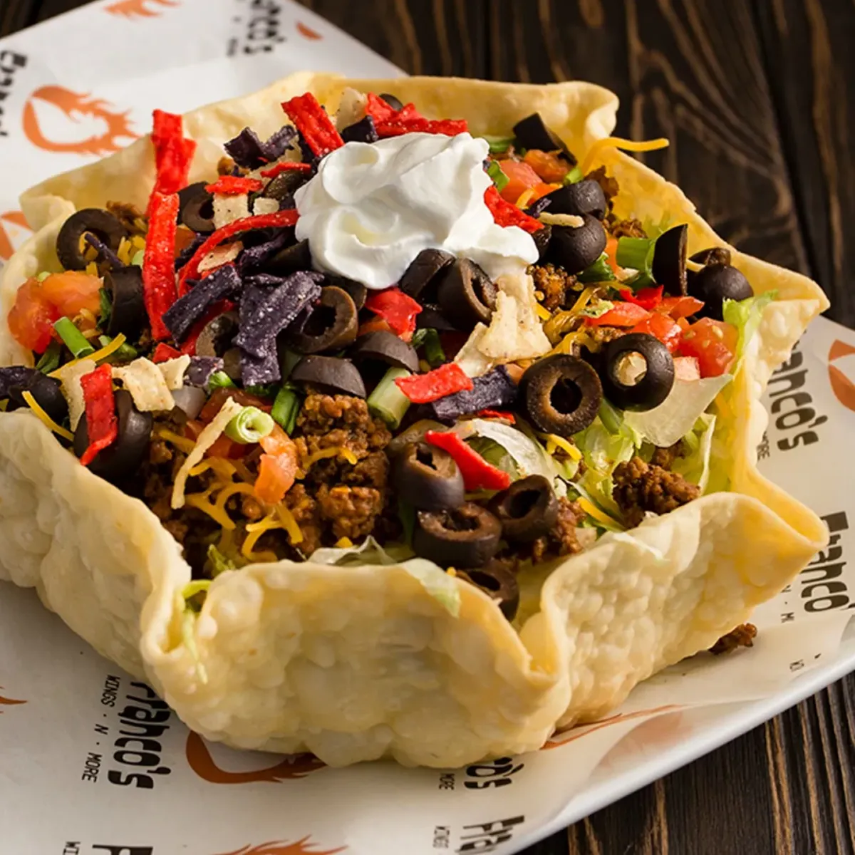  taco salad served in a large in Grand Island 
