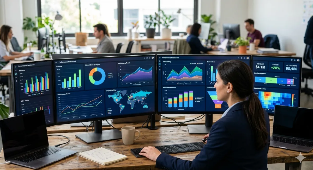 Business analytics dashboard showing data-driven insights