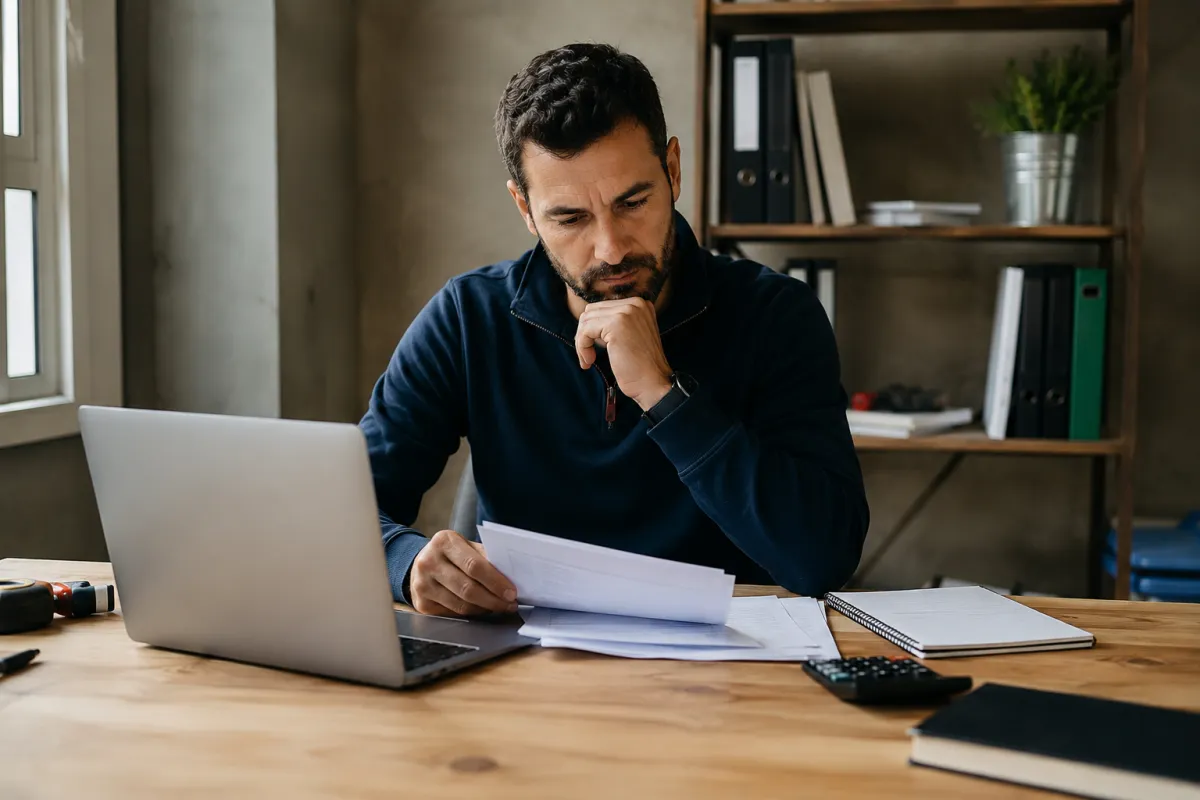 Artisan calculant le coût et le retour sur investissement de sa certification RGE