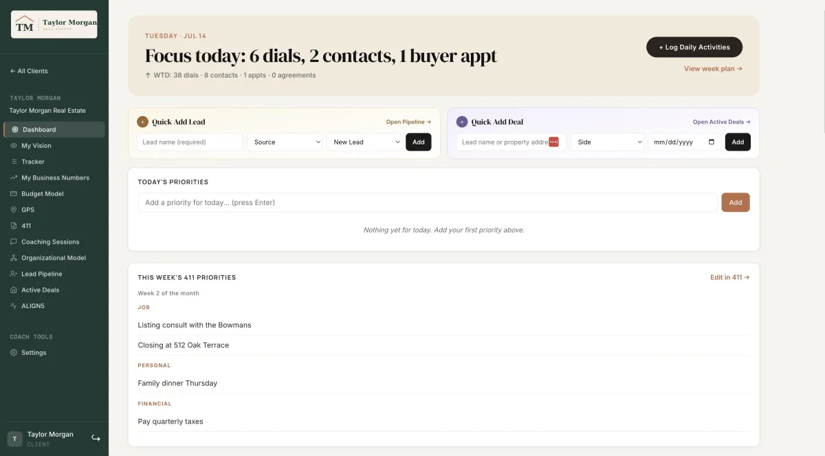 ALIGN5 OS Dashboard Interface
