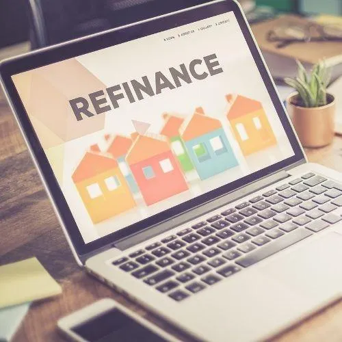 screen showing someone looking at refinancing