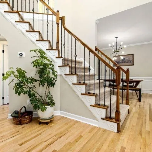 nice staircase inside of a house