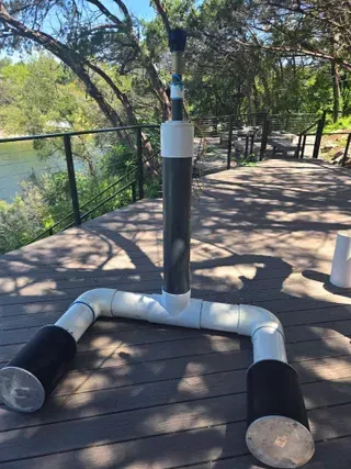 Floating lake pump intake system used for irrigation on Lake Travis | Central Texas Pros