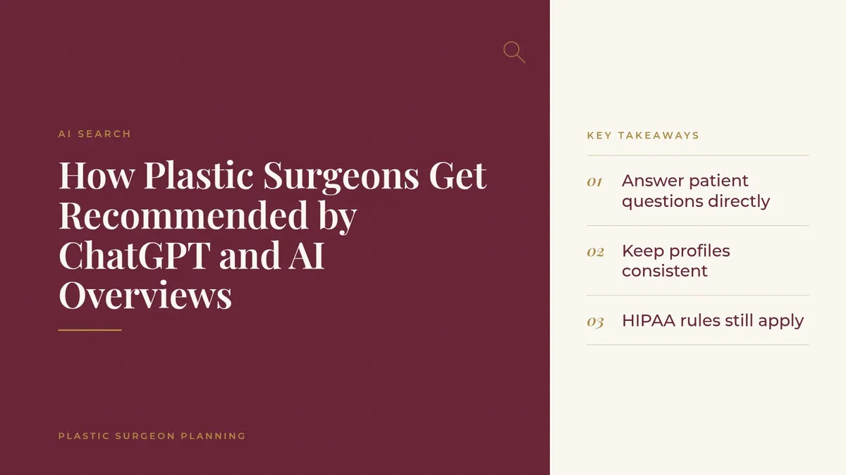 How Plastic Surgeons Get Recommended by ChatGPT and AI Overviews