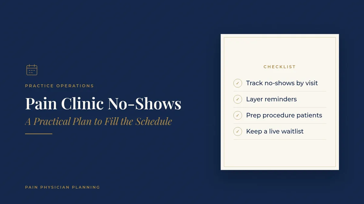 Pain Clinic No-Shows: A Practical Plan to Fill the Schedule