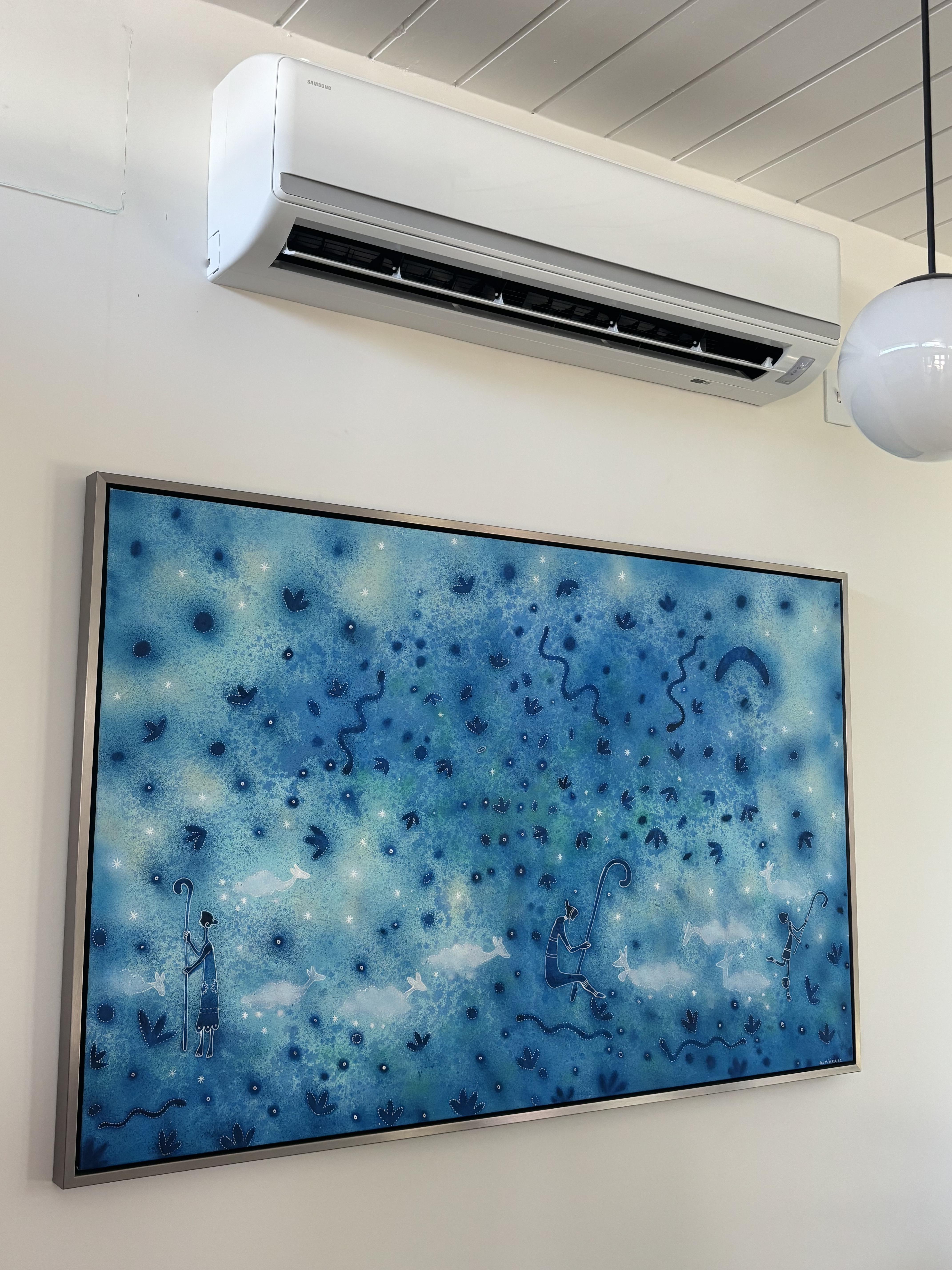 Certified Luna HVAC technician performing a residential AC system diagnostic and maintenance check in Marina, CA.