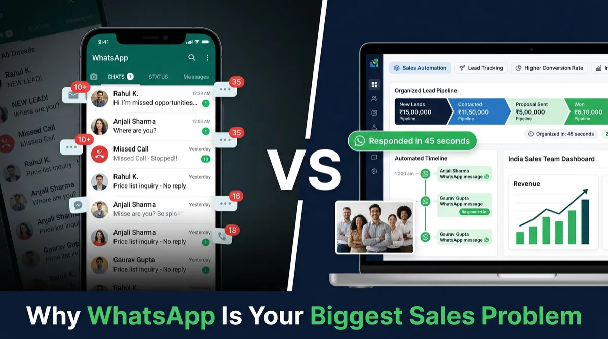 WhatsApp CRM problem vs RevMax AI solution — Tamil Nadu business lead management