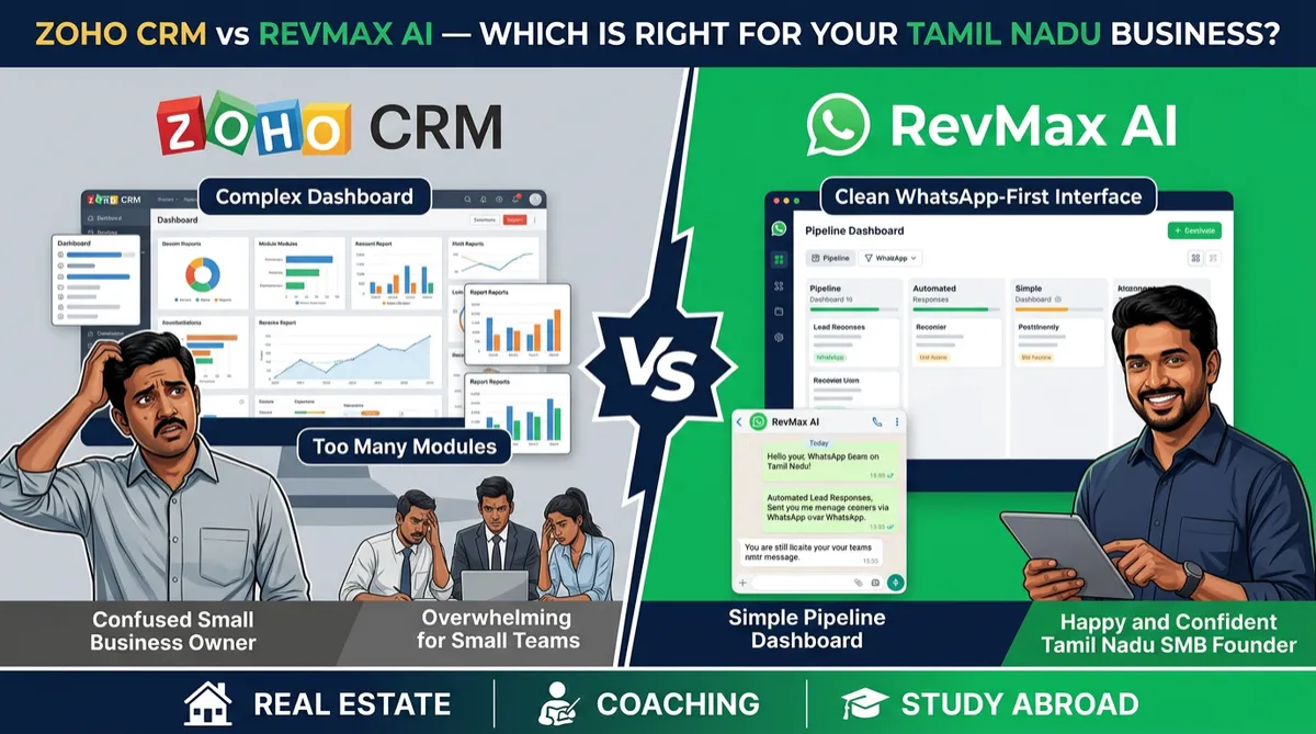 Zoho CRM vs RevMax AI comparison for Tamil Nadu SMBs 2026