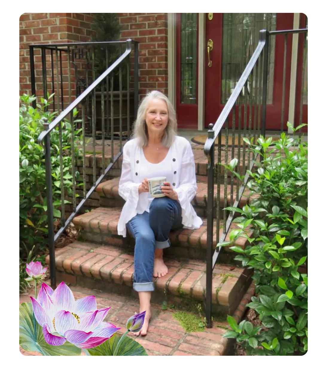 Anne Wade sitting on steps