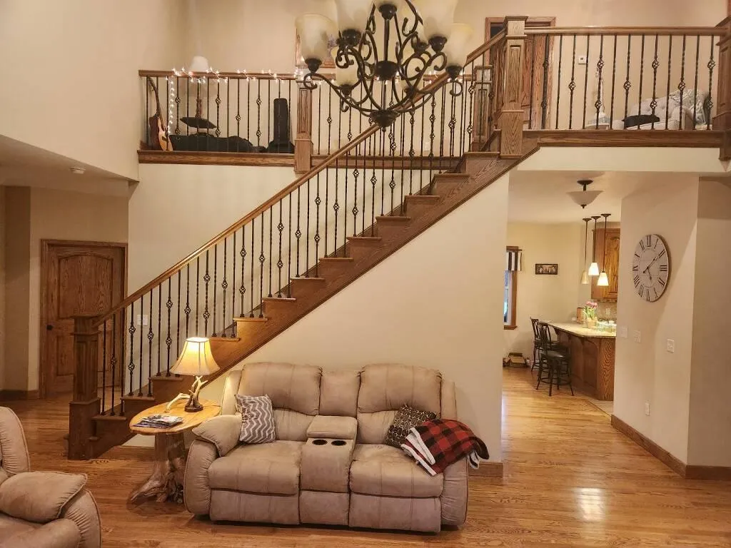 staircase in living room