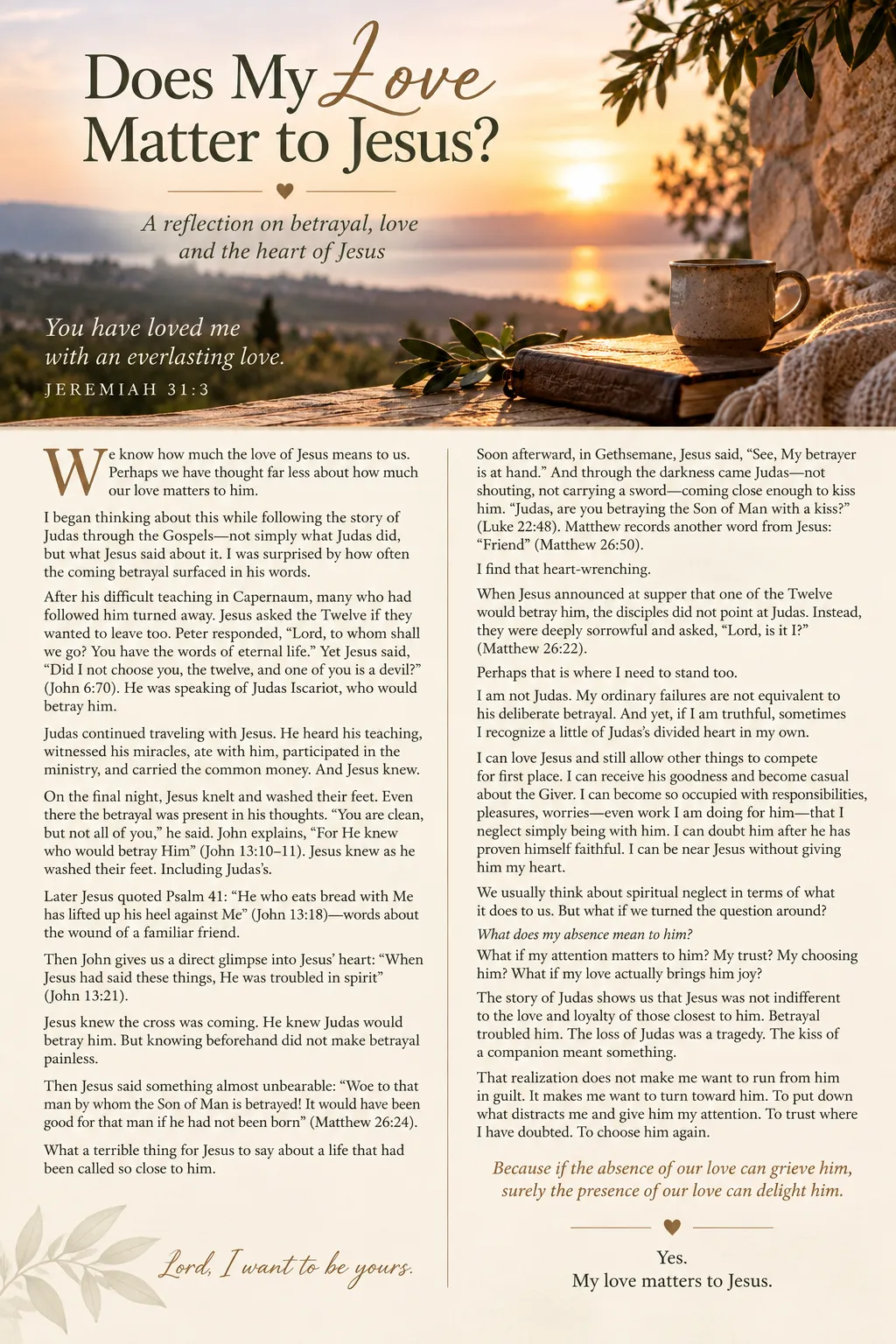 Does My Love Matter to Jesus?