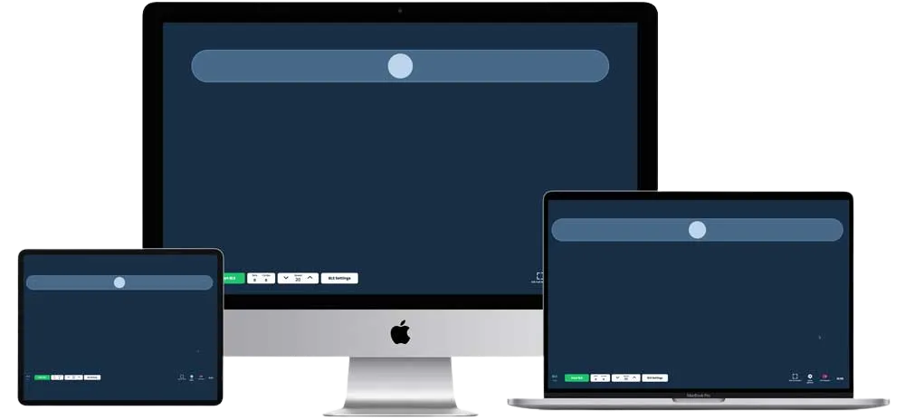 Online EMDR therapy setup using Bilateral Base on laptop, tablet and desktop