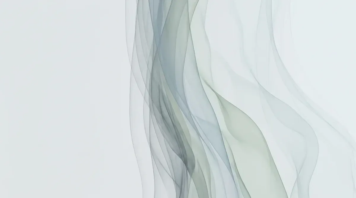 Layered translucent wave forms moving across a pale background, representing the timeline of EMDR therapy for PTSD