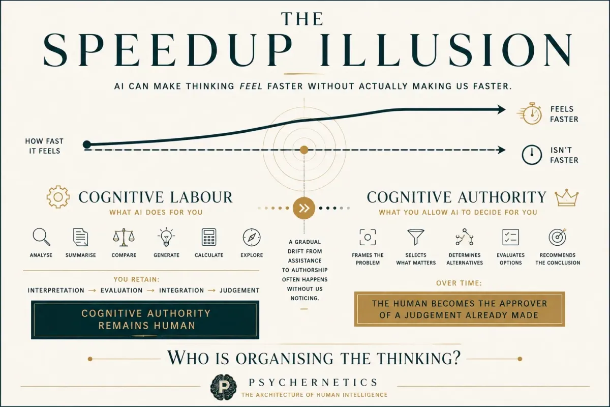 The Speedup Illusion: What Happens to Human Judgement When AI Makes Thinking Feel Easier?