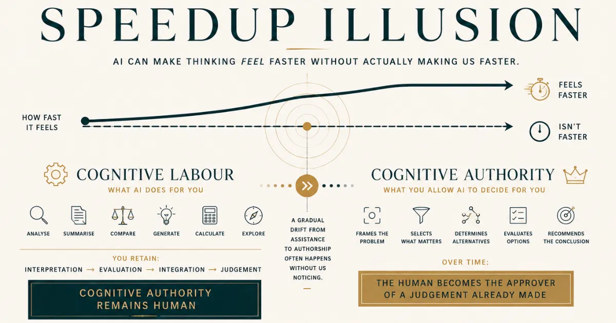 The Speedup Illusion: What Happens to Human Judgement When AI Makes Thinking Feel Easier?
