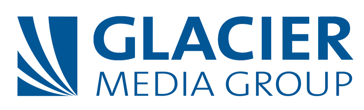 Glacier Media Group logo in dark blue.