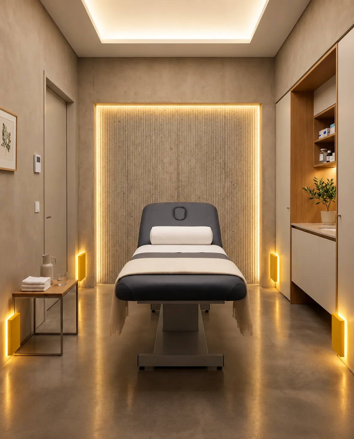 Photonic light installation in a modern wellness-focused space