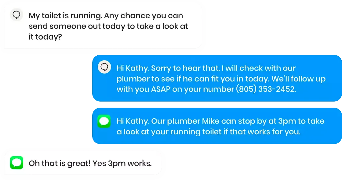 SMS phone chat bot conversation 