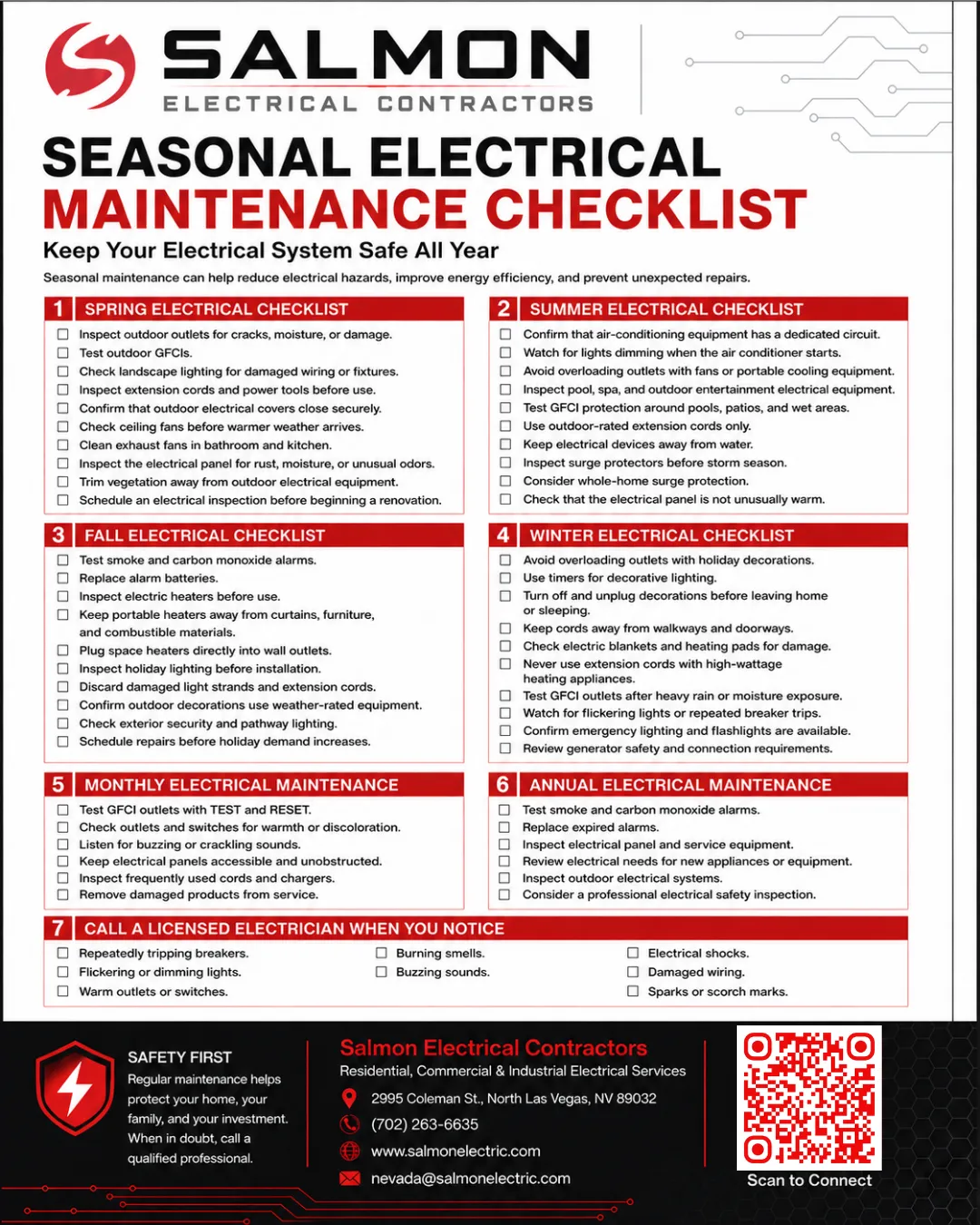 Preview of the Seasonal Electrical Safety Checklist