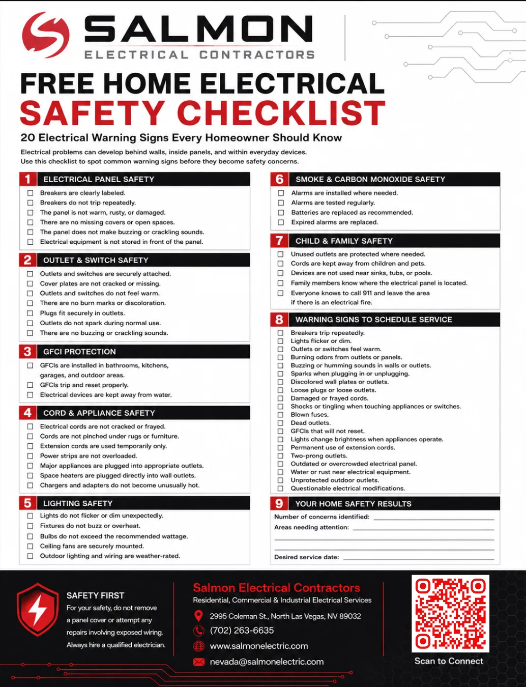 Preview of the Home Electrical Safety Checklist