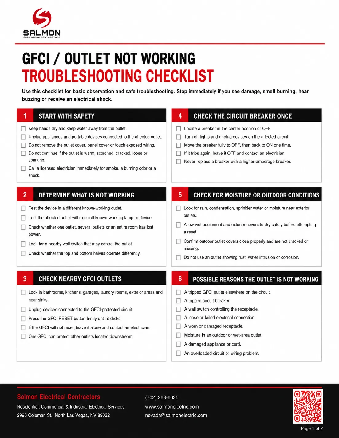 Preview of the GFCI Outlet Troubleshooting homeowner guide