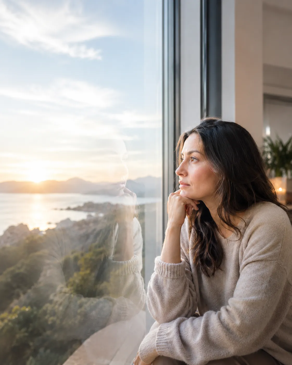 Woman sitting in nature