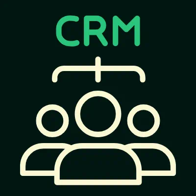 CRM-dashboard icoon met teamleden — centrale klant- en teambeheer app voor ondernemers via LaunchYourSite