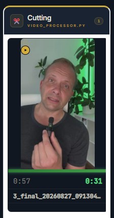 Schnittansicht mit entfernten Sprechpausen