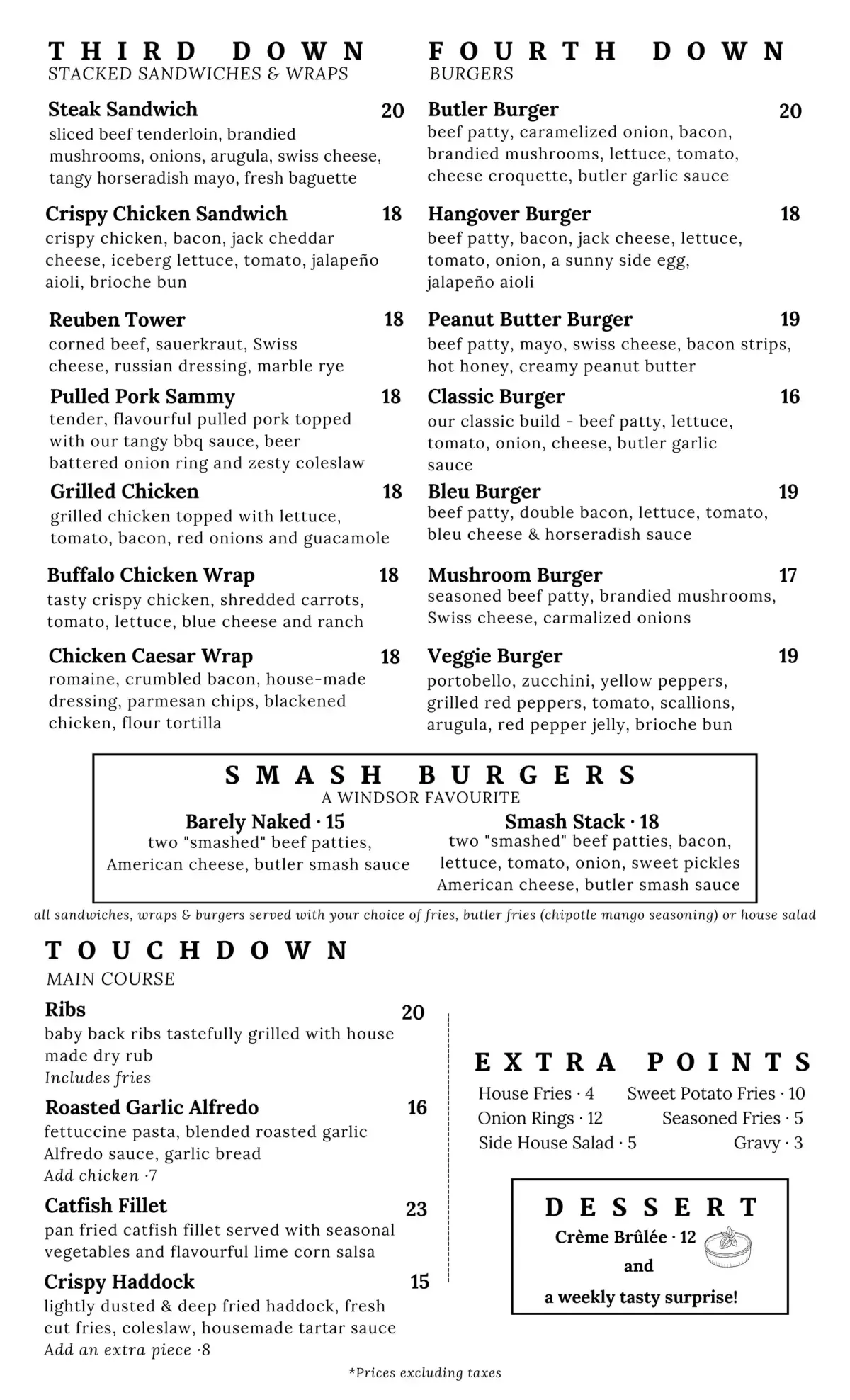 Thirsty Butler - Full Menu - Page 2 of 2