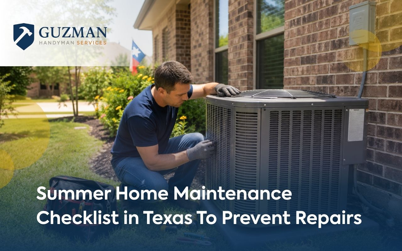 Summer home maintenance checklist in Texas with HVAC care before peak heat