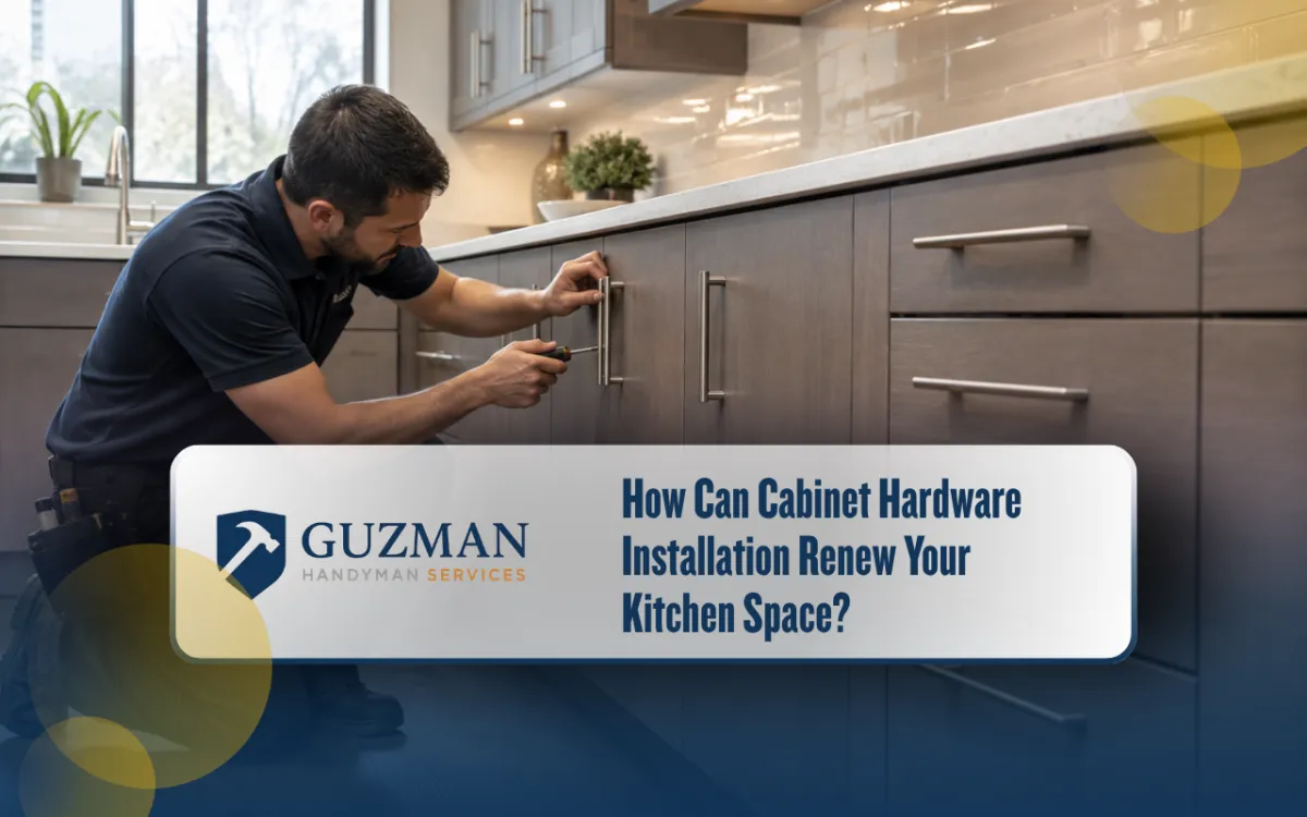Cabinet hardware installation with aligned kitchen handles