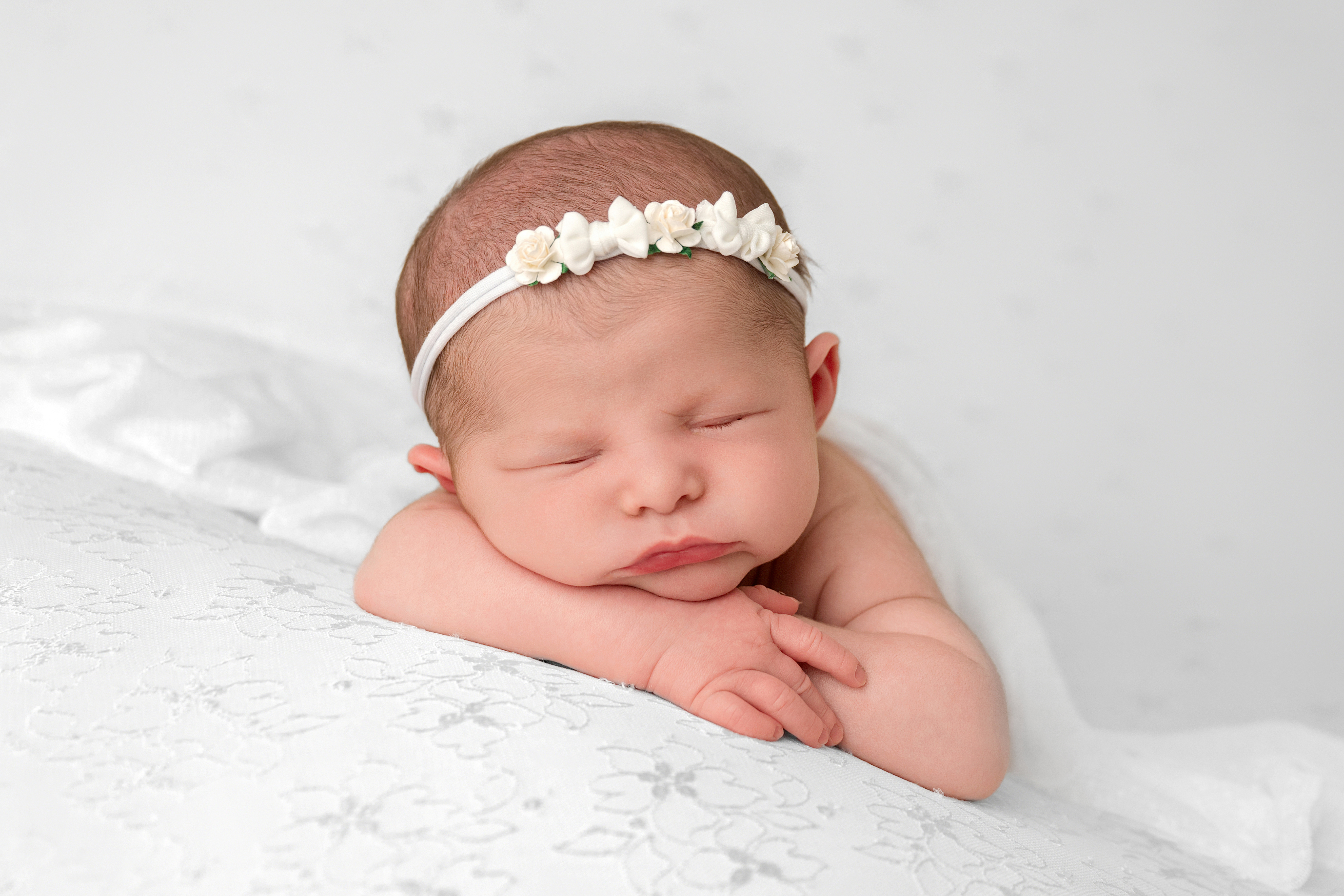 Peaceful sleeping newborn baby
