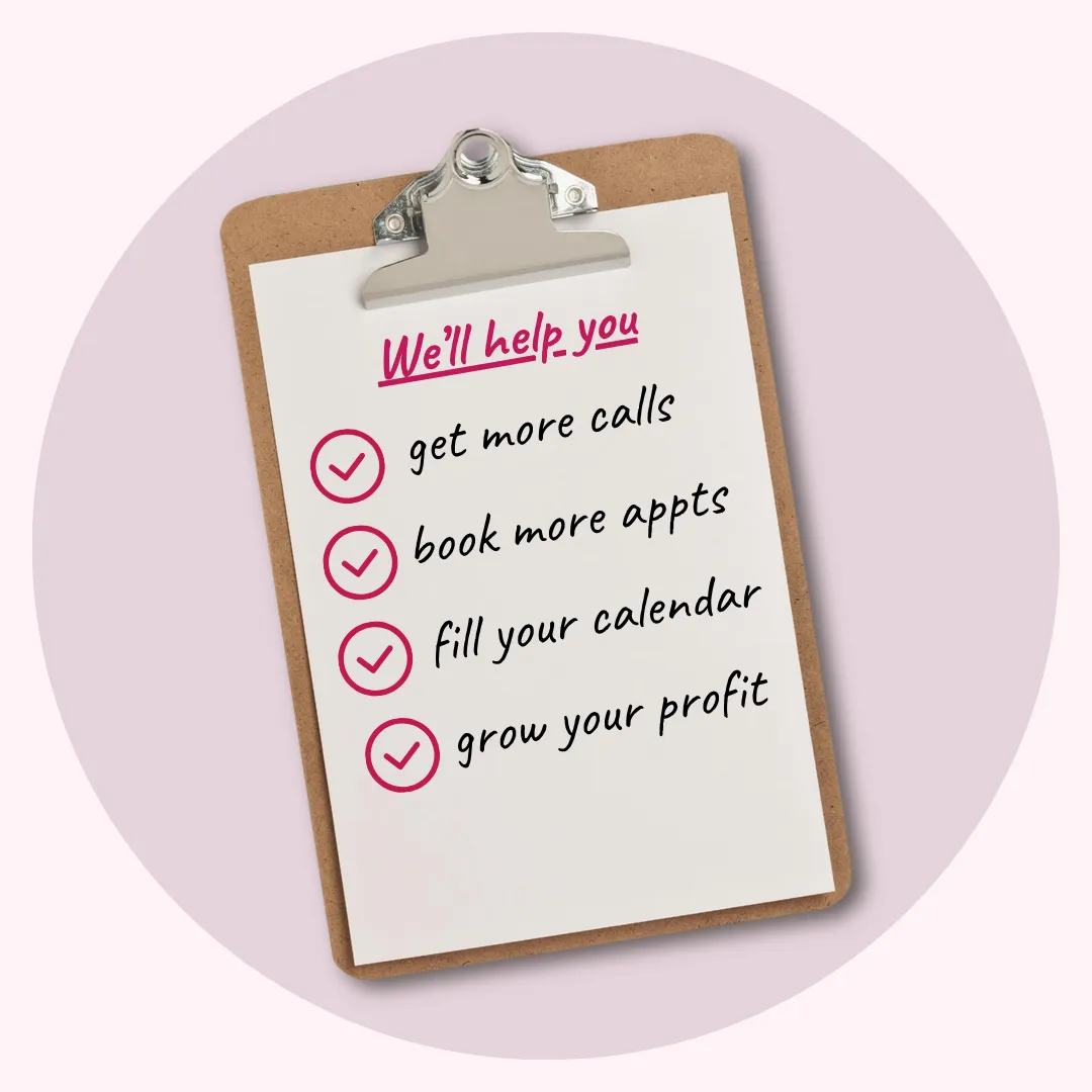 Checklist showing more calls, more booked jobs, full schedule, more profit