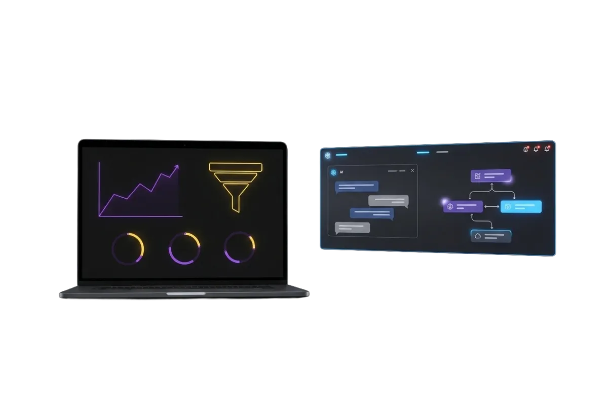 Dark mode analytics dashboard mockup