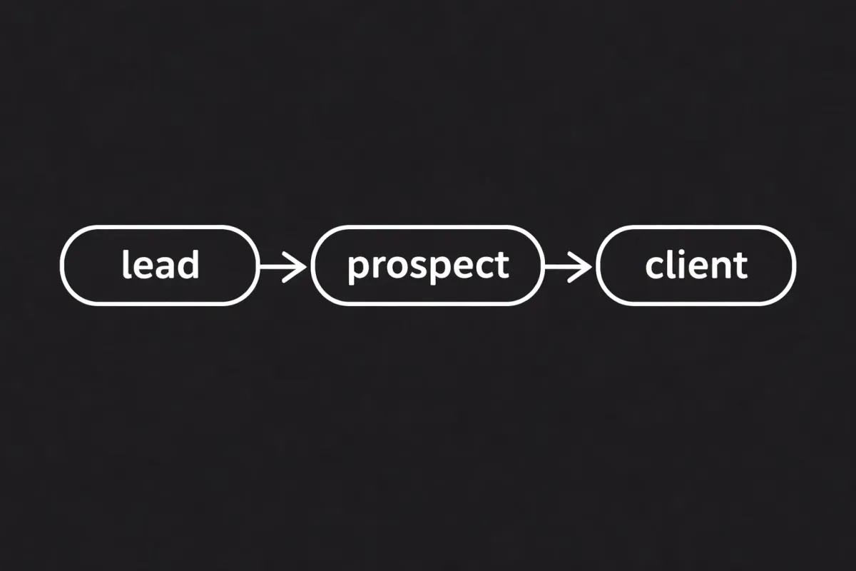 High-contrast editorial depiction of a client conversion moment