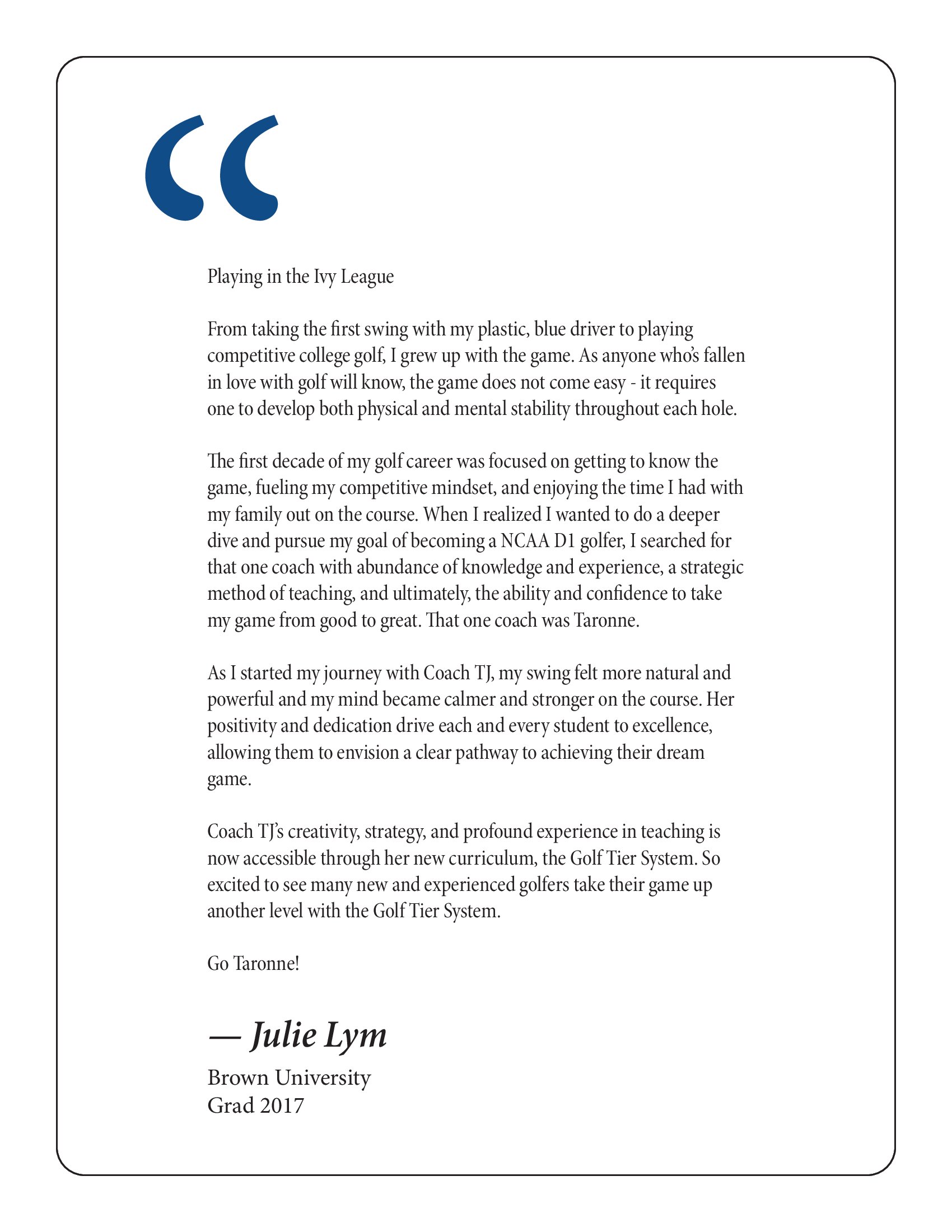 golf coaching results Zone Golf Academy Vancouver