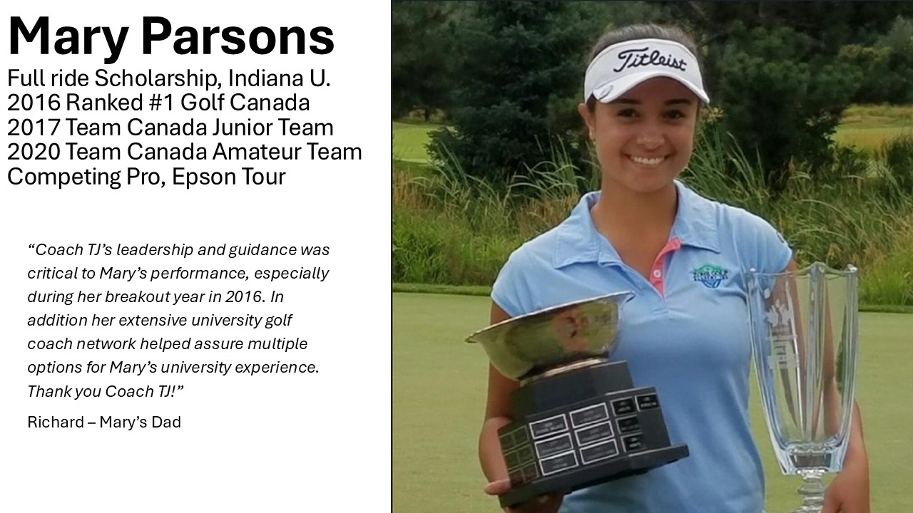 junior golfer improvement testimonial Richmond BC