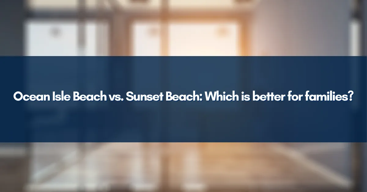 A side-by-side comparison photo of the Ocean Isle Beach pier and the Sunset Beach Bird Island.