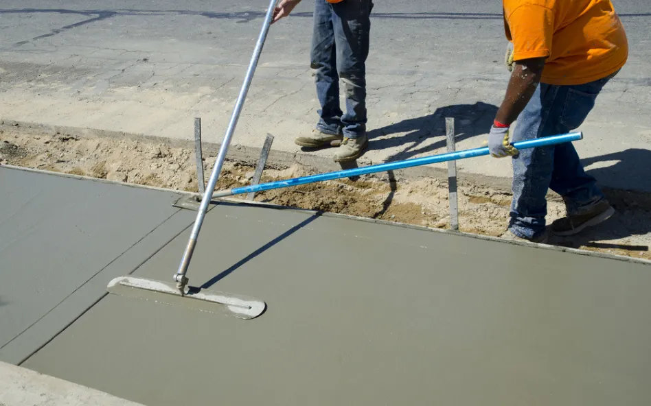 Cherry Hill Concrete levels sidewalks.