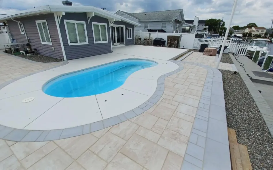 Cherry Hill Concrete builds and installs pool deck.