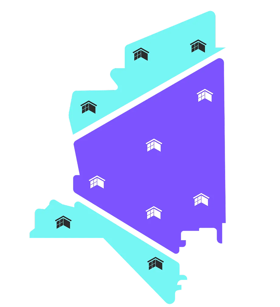 Westminster Window Pros service area map showing 90-mile radius coverage across Orange, LA, Riverside and San Bernardino Counties