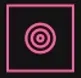 A pink target icon made of three concentric circles inside a square frame on a dark gray background.