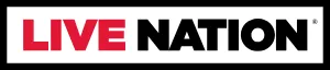 Live Nation Entertainment logo featuring a red square frame with the word LIVE in red, NATION in black, and ENTERTAINMENT in gray on a white background.