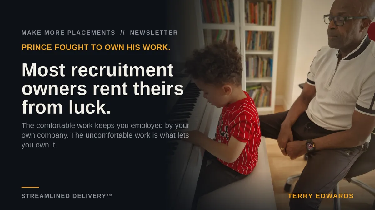 Prince fought to own his work. Most recruitment owners rent theirs from luck.