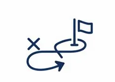 Phase 3 – Skalierung Goldene Kachel mit dunkelblauem Symbol: vier aufsteigende Balken mit Pfeil nach oben. Text darunter: "Phase 3 – Umsetzung & nachhaltige Skalierung