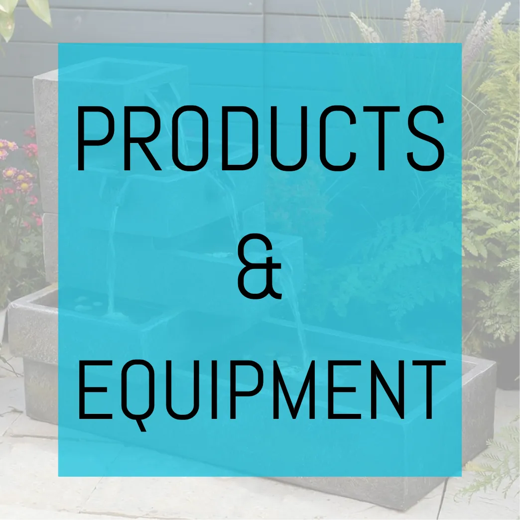 Fountain equipment and water feature products available from First Mountain Fountains