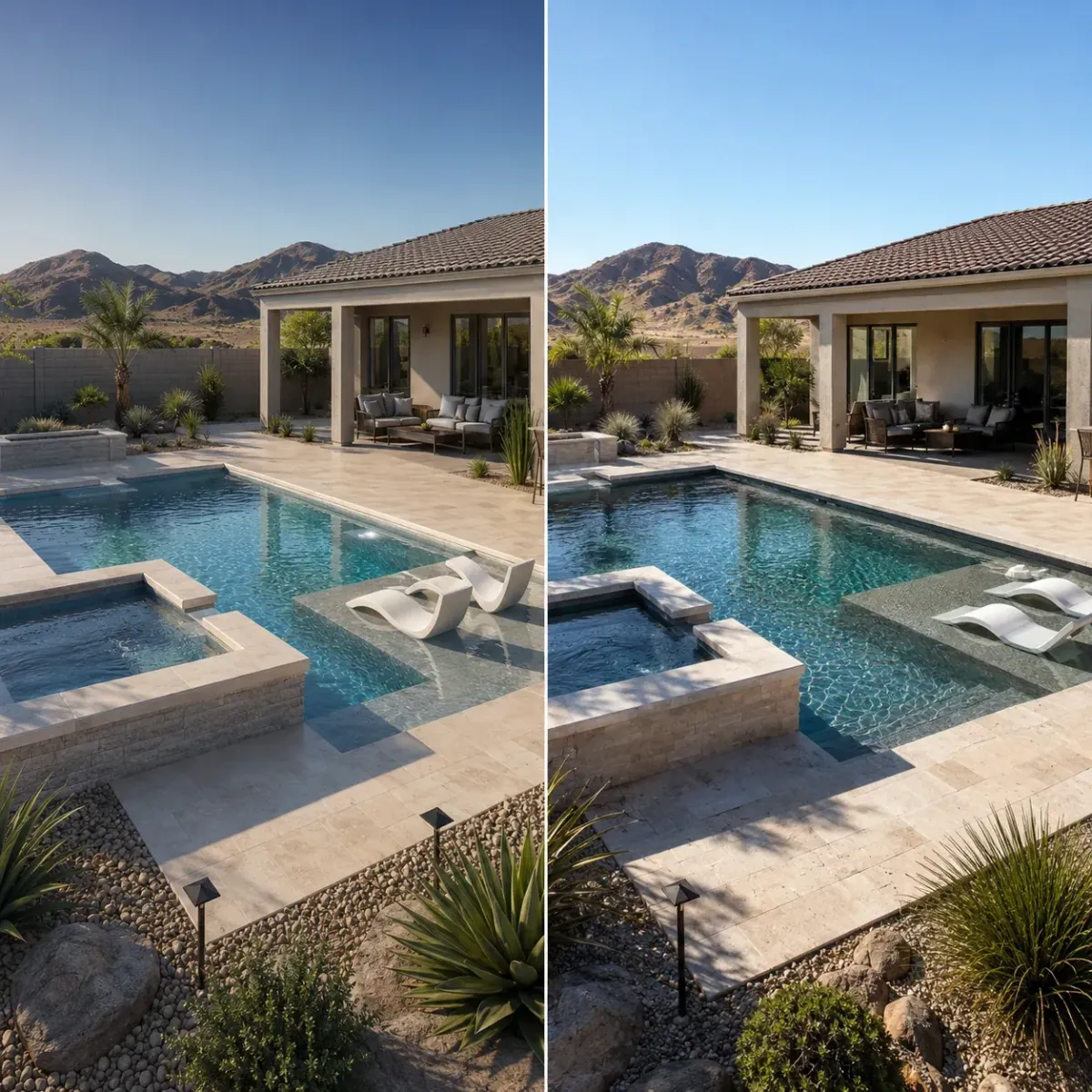 Sandcastle Pools team at a completed pool project in Lake Havasu City