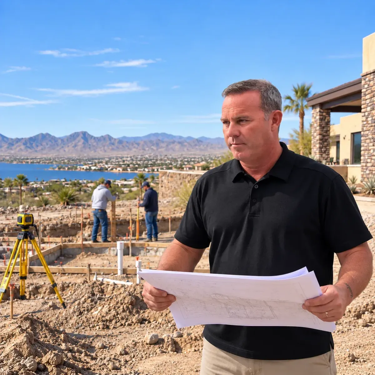 Commercial pool site being evaluated before construction in Lake Havasu City