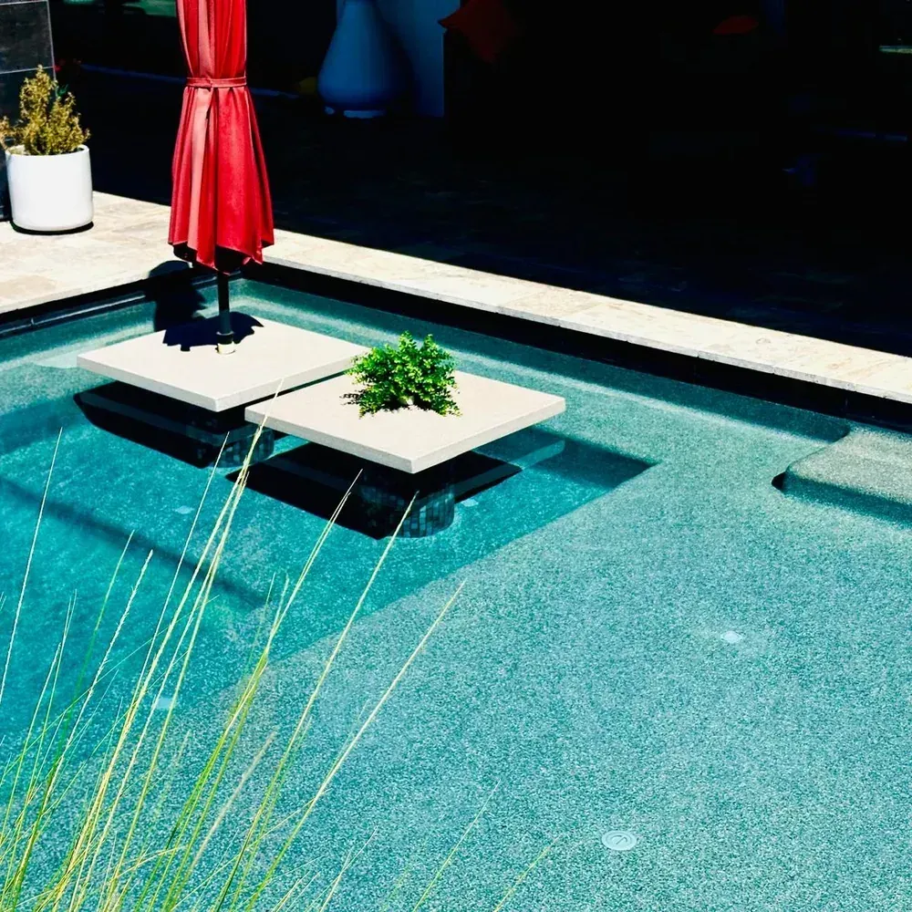 Straightforward residential pool and backyard in Parker, Arizona